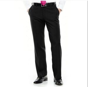 Access Mens Micro Pinstripe Dark Gray Dress Slacks Pants Office Business Church